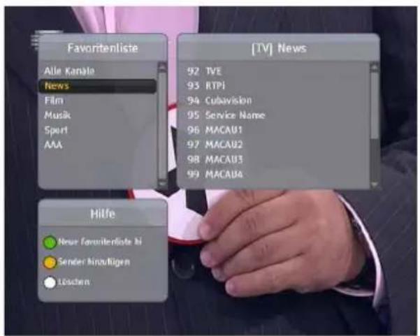 TOPFIELD TF 7700 HD PVR - Die Favoriten-Senderliste - 1