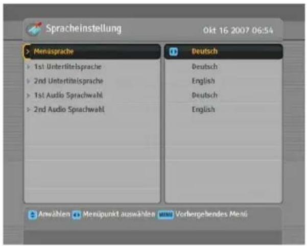 TOPFIELD TF 7700 HD PVR - Spracheinstellungen - 1