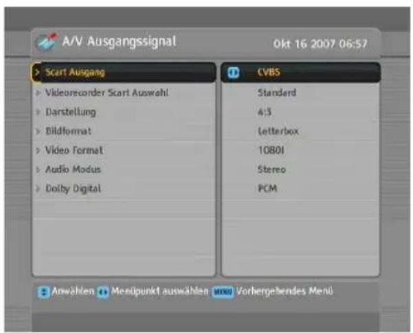 TOPFIELD TF 7700 HD PVR - Video- und Audioeinstellungen - 1
