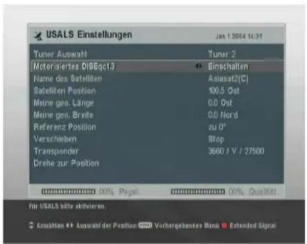 TOPFIELD TF 6000 PVRE - Konfigurierung der USALS-Einstellungen - 1