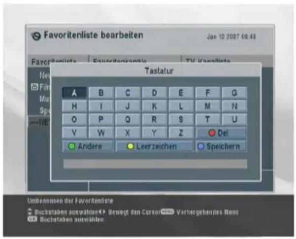 TOPFIELD TF 6000 PVRE - Bearbeiten der Favoritenliste - 2