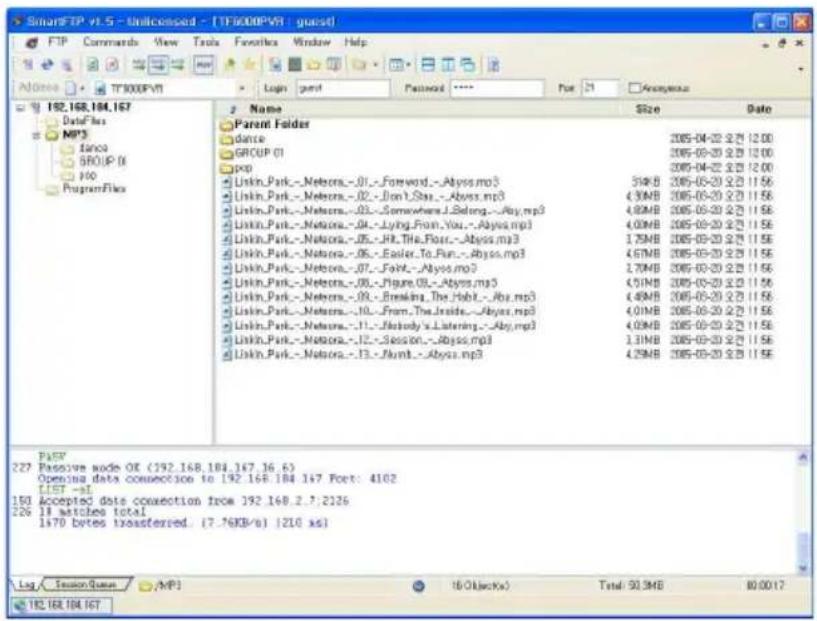 TOPFIELD TF 6000 PVRE - Zugriff auf den FTP-Server - 2