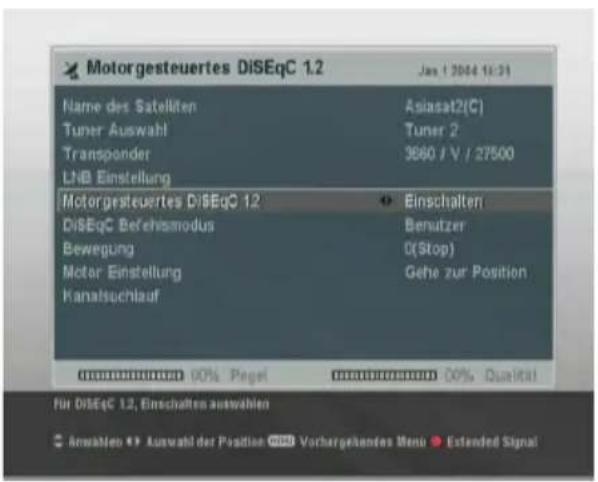 TOPFIELD TF 6000 PVRE - Konfigurierung der DiSEqC 1.2 Einstellungen - 2