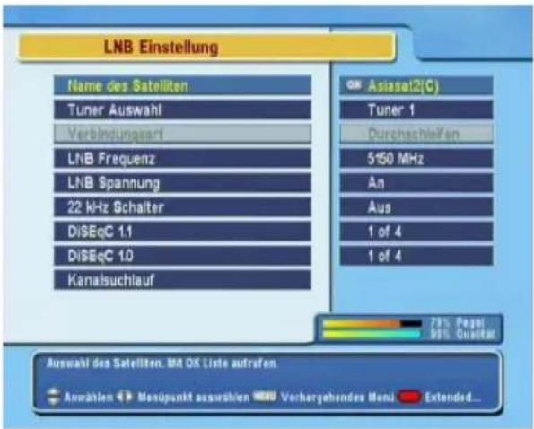 TOPFIELD TF 5500 PVR - Konfigurierung der LNB-Einstellungen. - 2
