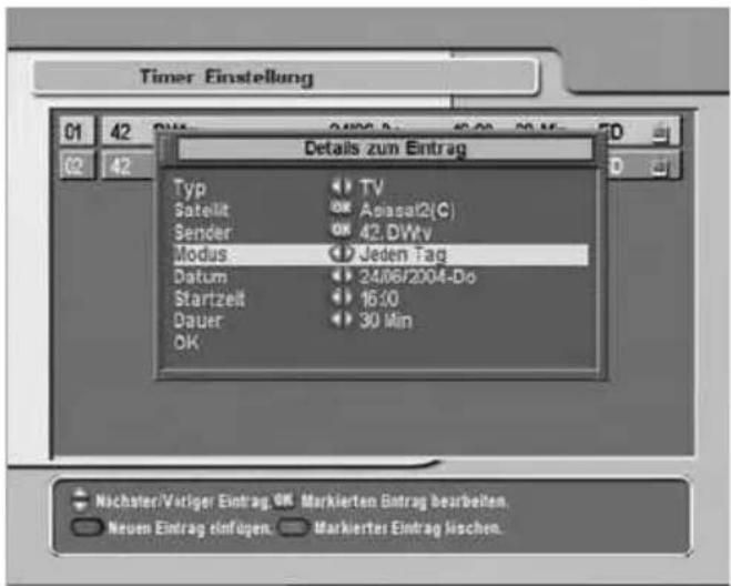 TOPFIELD TF 5000 CI Plus - Timereinstellungen - 1