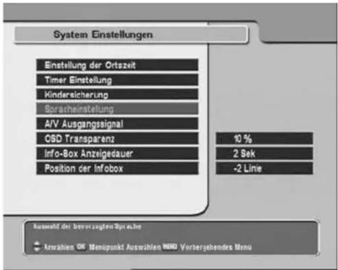 TOPFIELD TF 5000 CI Plus - 4.2SystemEinstellungen - 1