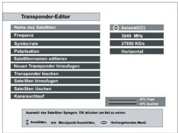 TOPFIELD TF 4000 PVR - VI-6. SATELLITE/Transponder Edit - 1
