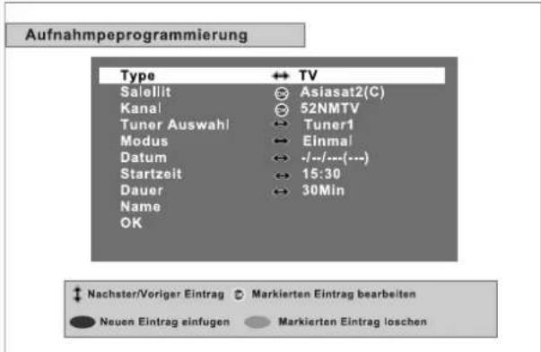 TOPFIELD TF 4000 PVR - IV-8. Aufnahme programmierung - 1