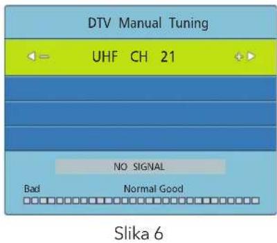 DTV Manual Tuning UHF CH 21 NO SIGNAL Bad Normal Good Slika 6
