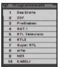 Telestar TR 10 - TV-Programmliste - 1