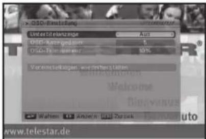 Telestar TR 10 - OSD-Einstellung - 1