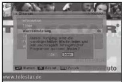 Telestar TR 10 - Werkseinstellung - 1
