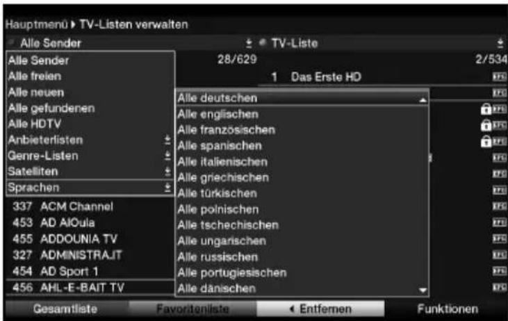 Telestar TELEDIGI 4 HD+ - Gesamtliste auswählen - 1