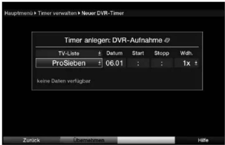 Telestar TELEDIGI 4 HD+ - Timer manuell programmieren - 2