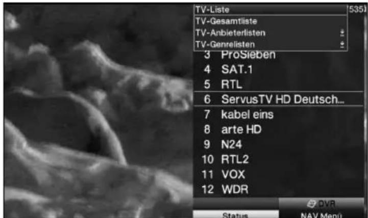 Telestar TELEDIGI 4 HD+ - Liste auswählen - 1