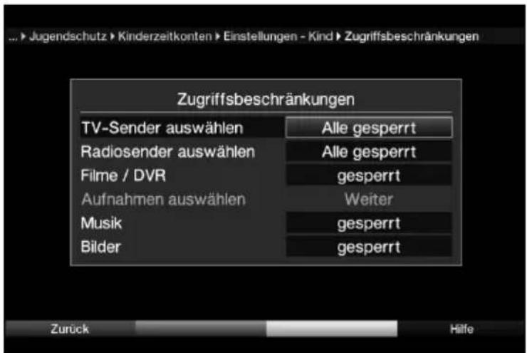 Telestar TELEDIGI 4 HD+ - Zugriffsbeschränkungen - 1