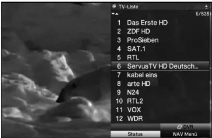 Telestar TELEDIGI 4 HD+ - Mit Hilfe des Navigators (Programmliste) - 1