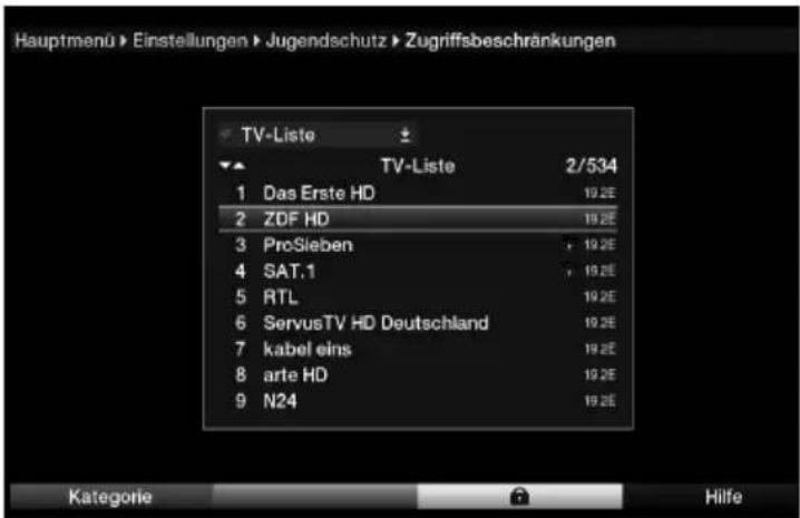 Telestar TELEDIGI 4 HD+ - TV-Sender / Radiosender sperren - 1