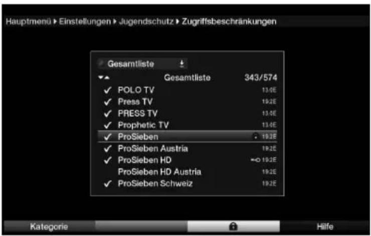 Telestar TELEDIGI 4 HD+ - Programmliste auswählen - 1
