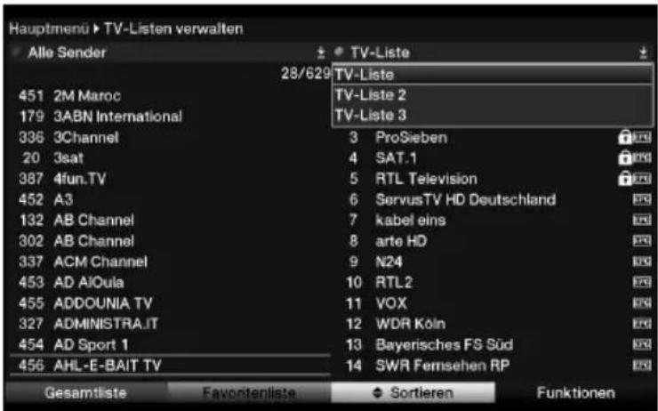 Telestar TELEDIGI 4 HD+ - TV-Liste/Radio-Liste auswählen - 1