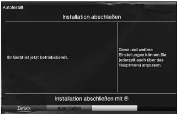 Telestar TELEDIGI 4 HD+ - Beenden des Installationsassistenten - 1