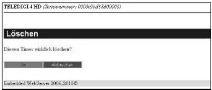 Telestar TELEDIGI 4 HD+ - Timerprogrammierung löschen - 1