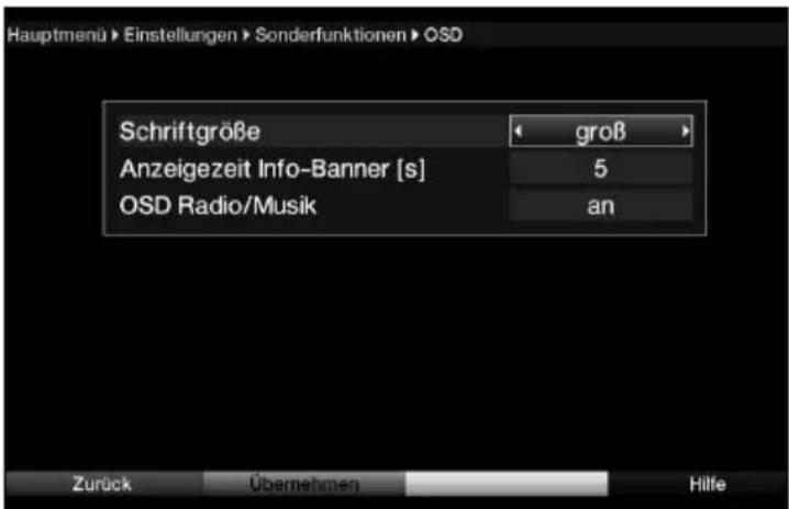 Telestar TELEDIGI 4 HD+ - OSD-Einstellungen - 1