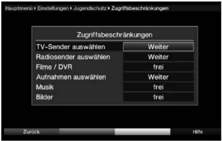 Telestar TELEDIGI 4 HD+ - Zugriffsbeschränkungen - 1