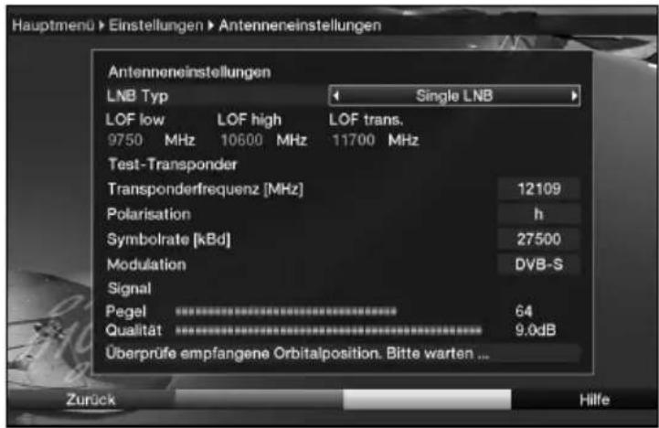 Telestar TELEDIGI 4 HD+ - Test-Transponder/LNB-Konfiguration - 1