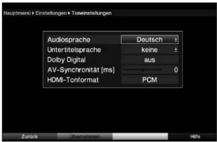 Telestar TELEDIGI 4 HD+ - Toneinstellungen - 2