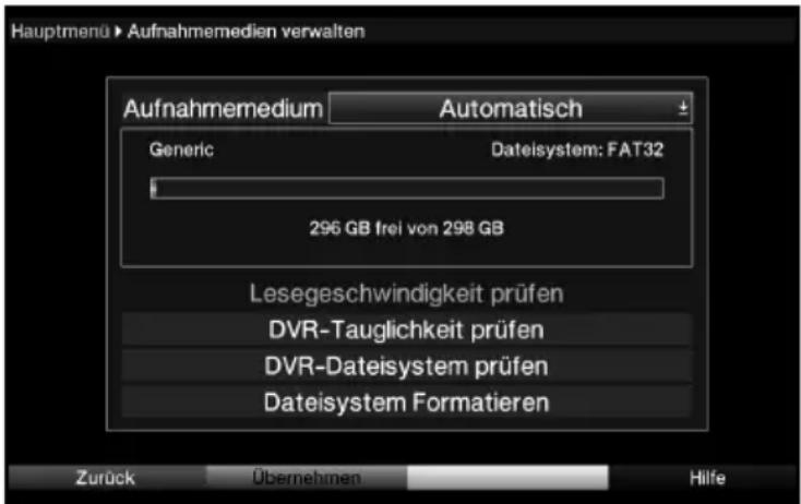 Telestar TELEDIGI 4 HD+ - Aufnahmemedien verwalten - 1