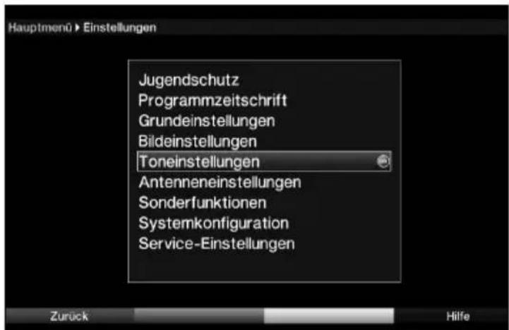 Telestar TELEDIGI 4 HD+ - Toneinstellungen - 1