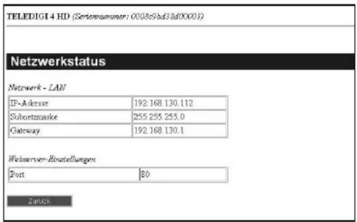 Telestar TELEDIGI 4 HD+ - Netzwerkstatus - 1
