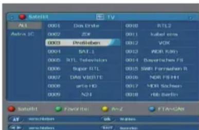Telestar TD 3000 HD - Programmwahl über Programmliste - 1