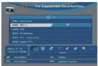 Telestar TD 3000 HD - TV Favoriten bearbeiten - 1