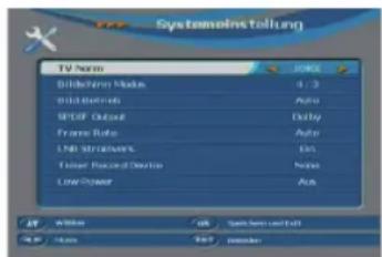 Telestar TD 3000 HD - Systemeinstellung - 1