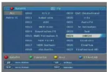 Telestar TD 3000 HD - Programm mit Hilfe der Gesamtliste aufrufen - 1