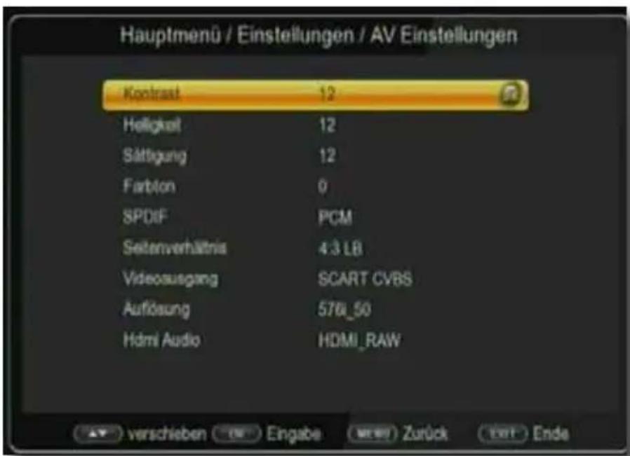 Telestar TD 2500 C HD - AV Einstellungen - 1