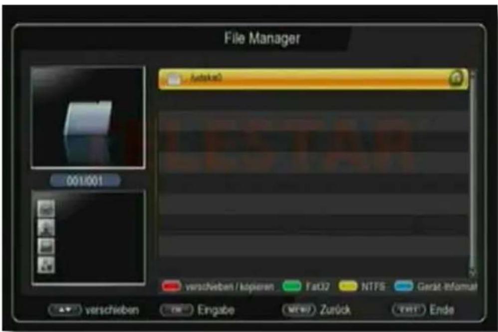 Telestar TD 2500 C HD - File Manager - 1