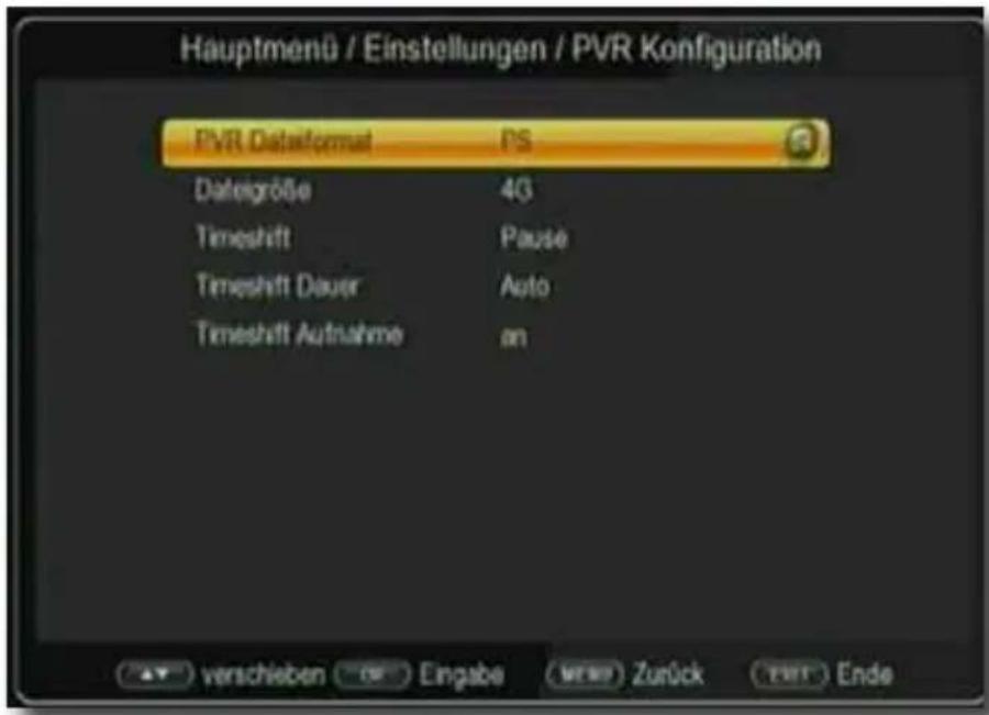 Telestar TD 2500 C HD - PVR Dateiformat - 1