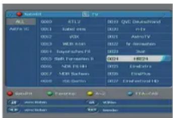 Telestar TD 2100 HD - Programm mit Hilfe der Gesamtliste aufrufen - 1