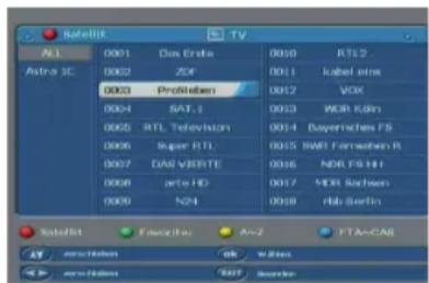Telestar TD 2100 HD - Programmwahl über Programmliste - 1