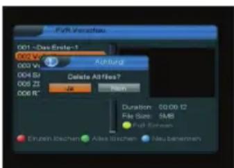 Telestar TD 2000 S - Alle Aufzeichnungen löschen: - 3