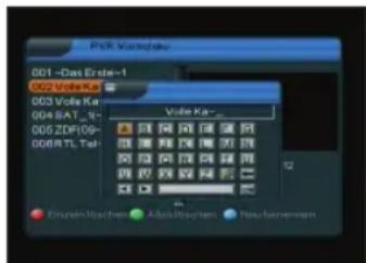 Telestar TD 2000 S - Aufzeichnungen umbenennen: - 1