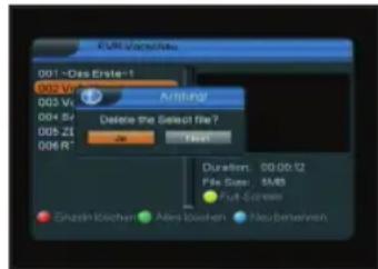 Telestar TD 2000 S - Alle Aufzeichnungen löschen: - 1