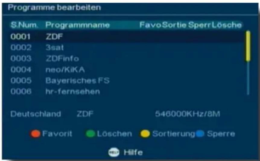 Telestar TD 1020 T - Programmliste bearbeiten - 1