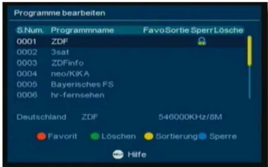 Telestar TD 1020 T - Programme Sperren/Entsperren - 2