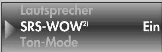 Lautsprecher SRS-WOW²) Ein Ton-Mode