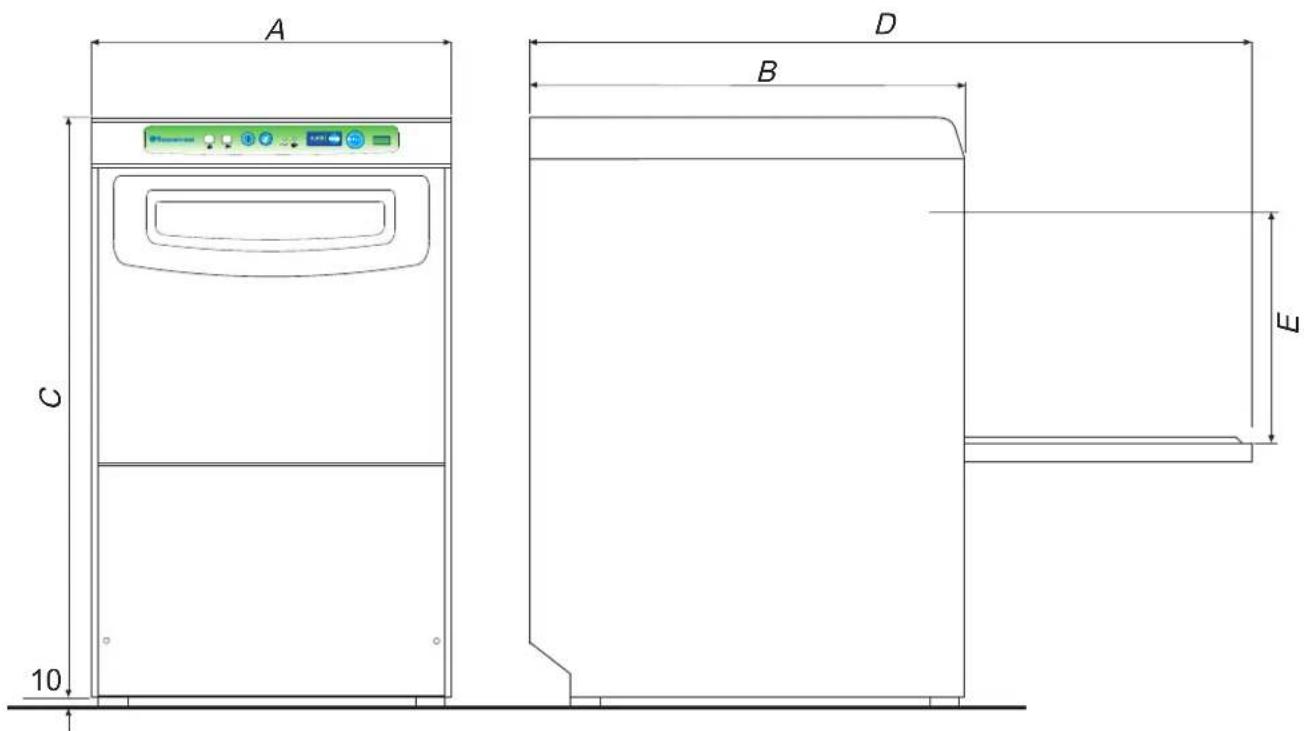 Hoonved DP 35 E - DIMENSIONI DI INGOMBRO - OVERALL DIMENSIONS - DIMENSIONS D'ENCOMBREMENT PLATZBEDARFSMASSE - DIMENSIÓNES - DIMENSÕES - 1