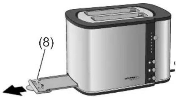 Hanseatic T355SN - Cleaning the crumb collection tray - 1